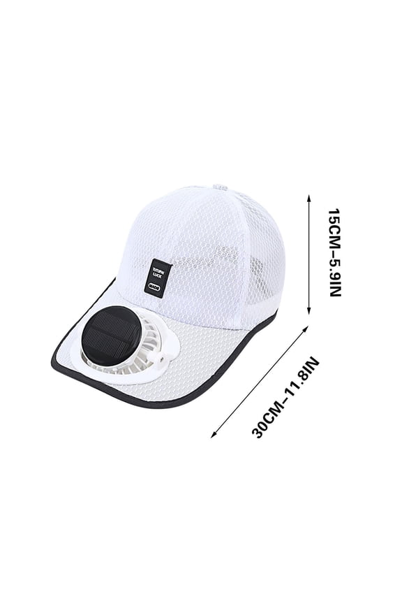 Solar Fan Cap with Breathable Mesh,Men Women Cooling Baseball Hat,USB Charging,1000 mAh,360° Rotating Fan & Detachable,8-16 h Working Time,for Summer Outdoor Fishing Camping Beach Trip,E