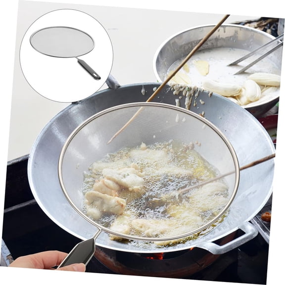 Rijanmt Stainless Steel Oil Splatter Guard Mesh Screen, 18.8x12.9" Grease Splatter Protector for Frying Pan, Sizzling Bacon, Cooking Fried Chicken, Popcorn, Kitchen Gadgets, Gifts for Loved Ones
