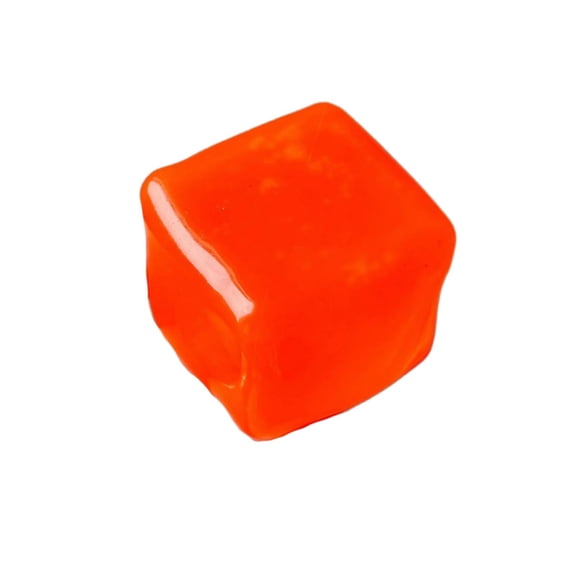 Rijanmt Stress Ice Cube Squishy Stress Relief Ball In Palm,1 Pc Sensory Fidget Funs For Anxiety Stress Relief,Calming Balls Slow Rising Stress Tools Stretchy For Autism & Adhd,Silicone Ball,Orange