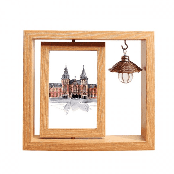 Rijks Museum in Dutch Art Deco  Fashion Wooden Rotating Picture Photo Frame 4x6