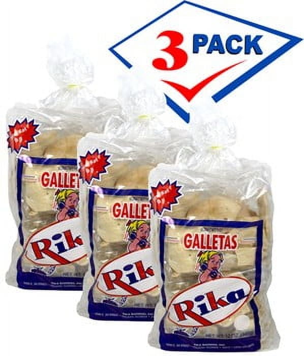 Rika brand Cuban crackers - Traditional flavor 12 Oz Pack of 3