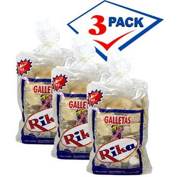 Rika brand Cuban crackers - Traditional flavor 12 Oz Pack of 3