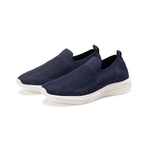 Flatgios Women's Walking Running Slip-On Lightweight Sneaker, Casual Tennis Shoes Blue, 7.5