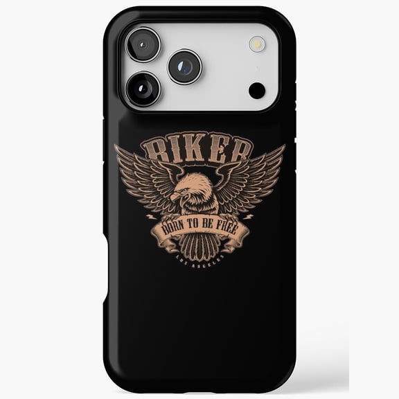 Riker Eagle Born to Be Free Biker Motorcycle for iPhone Case 17 16 15 14 13 12 11 Pro Max