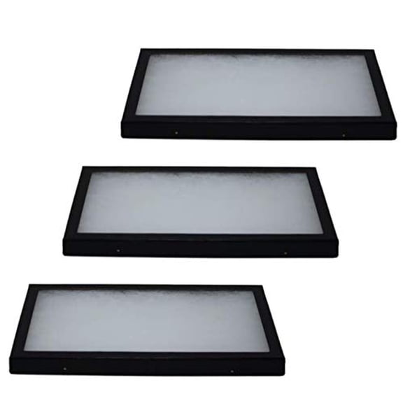 Riker Glass Top Display Cases for Collectables, Arrowheads, Medals & More (3 Pack 12 x 8 x 0.75)