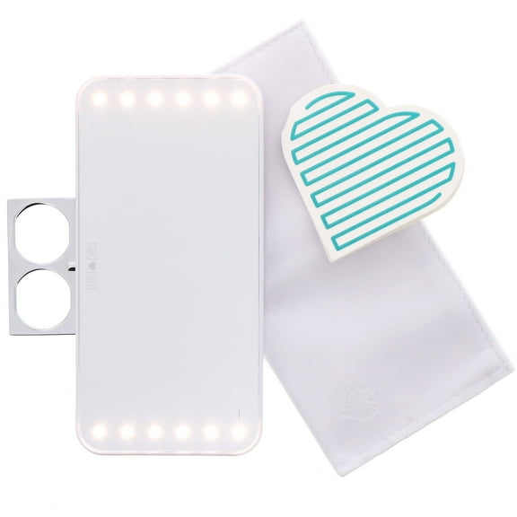 Riki Loves Riki Riki Cutie, Mini Wearable Lighted Beauty Mirror, 1 Count (White)