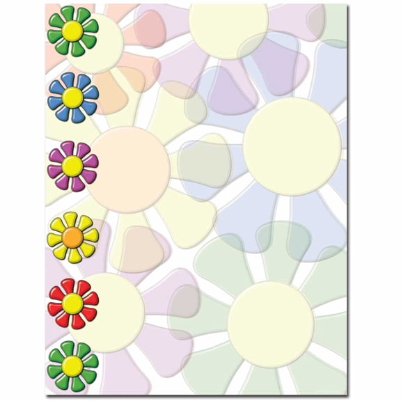 Riki Tiki Flowers Letterhead Laser & Inkjet Printer Paper, 25 Sheets