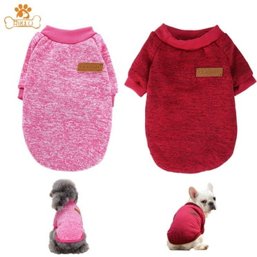 Riklu 2 Pcs Dog Clothes for Small Dogs, Dogs Sweater Soft Puppies Clothing Winter Puppy Sweaters Warm Outfit for Dogs L
