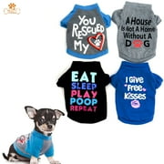 Riklu Set of 4 Dog Clothes for Small Dogs, Dog Shirt for Small Dog Boy & Cat Pink S