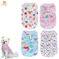 thumbnail image 1 of Riklu 4 Packs Dog Shirts for Small Dog, Pet T-Shirts Clothes Dog Vest with Cute Pattern for Puppy Boy Girl M, 1 of 5