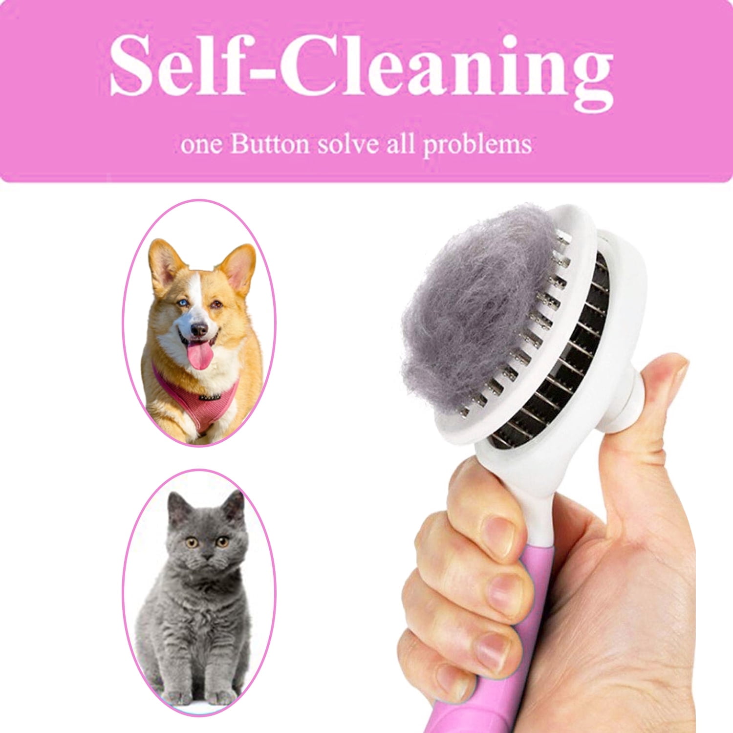 Disposable Cat Brush Shedding Reference: Riklu Dog Cat Brush Self Cleaning Slicker Brushe For Shedding