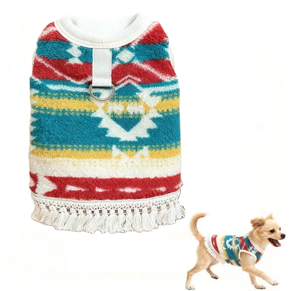 Riklu Ethnic Pattern Dog Sweaters for Small Dogs, Cozy Soft Dog Clothes for Small Dog