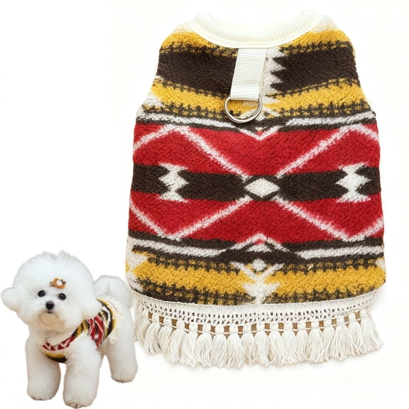 Riklu Ethnic Pattern Dog Sweaters for Small Dogs, Cozy Soft Dog Clothes for Small Dog