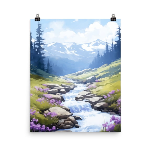 Rila Mountains Print, Bulgarian Spring Landscape Wall Art, Nature Print, European Mountain Decor, Countryside Travel Gift Home Decor #175, Unframed Poster Size 8x12