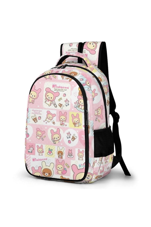 Rilakkuma Cartoon Print Casual Backpack Laptop Backpack Travel Hiking Backpack One size