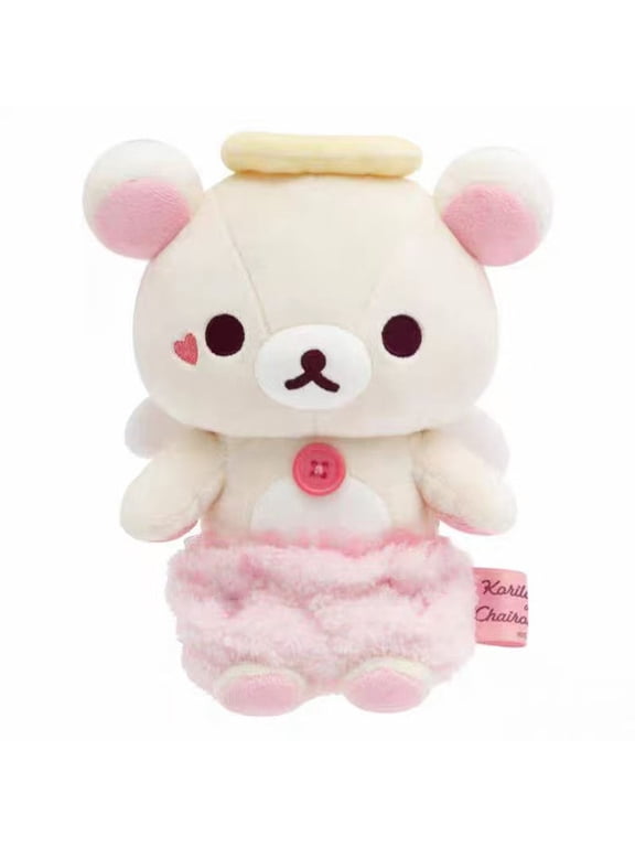 Rilakkuma Cute Angel Devil Plush Keychain Cotton Teddy Bear Bag Pendant Kawaii Relax kuma Stuffed Accessories For BIrthday Gift