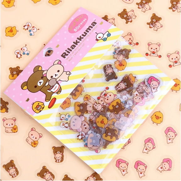 Rilakkuma Mini Seal Die Cut Sticker Pack - PINK
