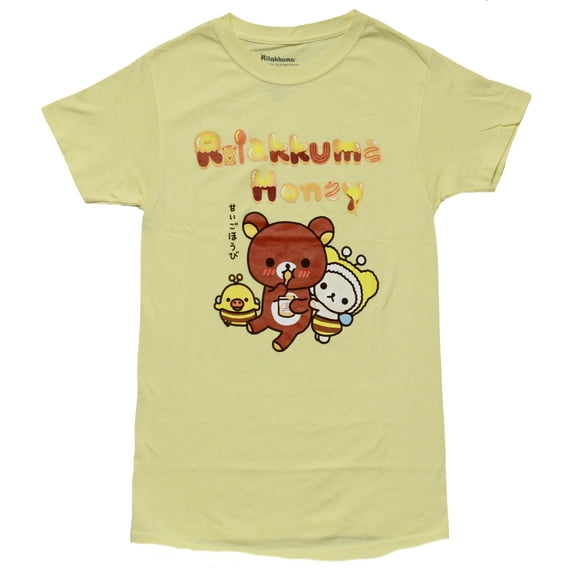 Rilakkuma San-X Kawaii Honey Mens T-Shirt -Kiiroitori, Korilakkuma (Small)