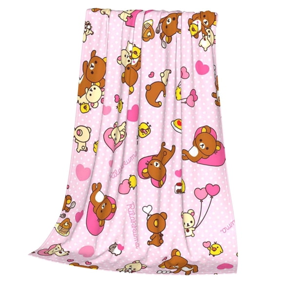 Rilakkuma Throw Blanket, Lightweight, Soft & Easy to Fold, Perfect for Home and On-the-Go 50x40