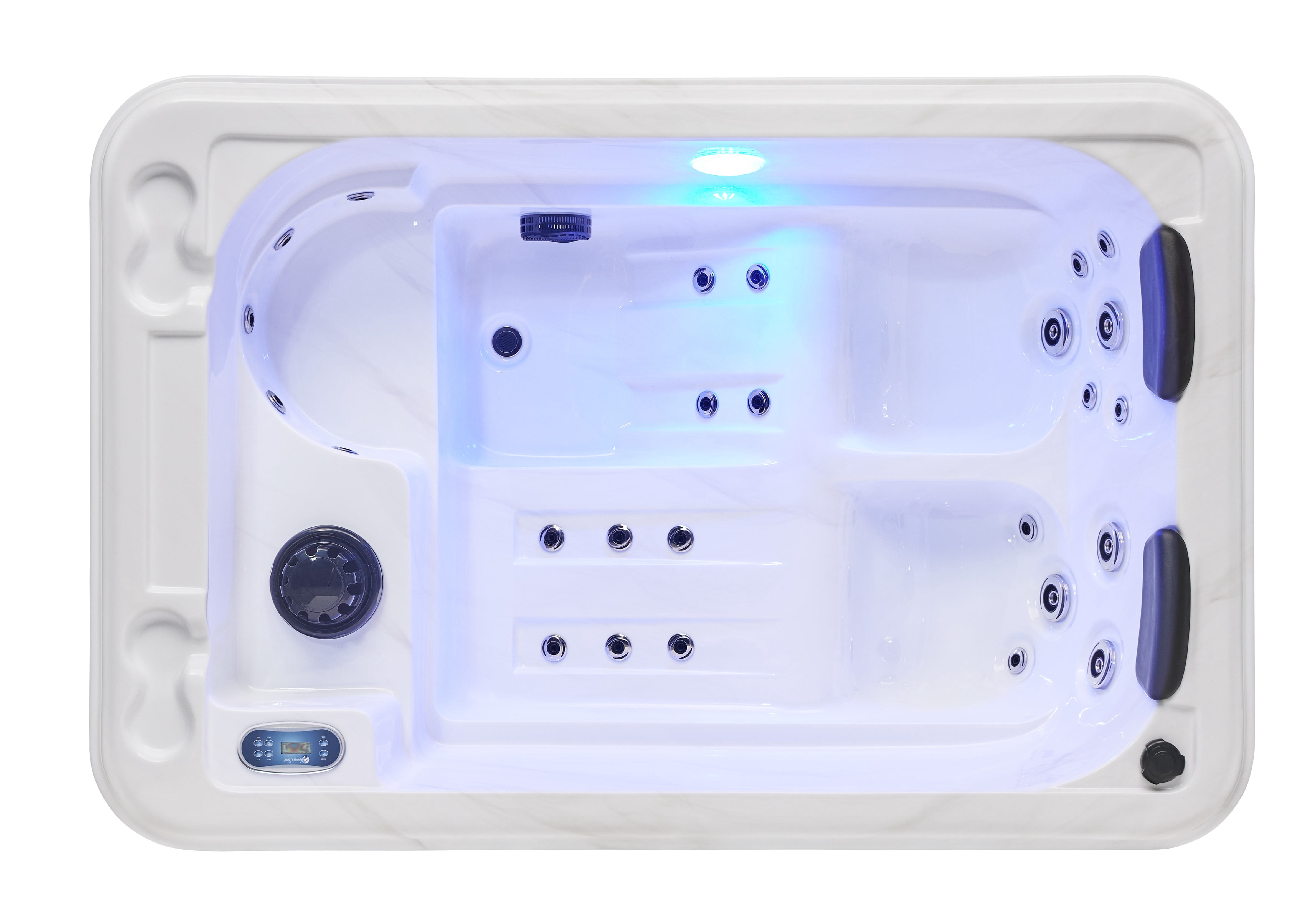 Riley 3-Person 26 Jet Hot Tub with Two Lounge Seats, Bluetooth Sound System, Underwater Lighting and Ozone