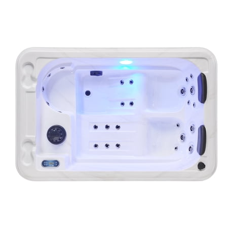 Riley 3-Person 26 Jet Hot Tub with Two Lounge Seats, Bluetooth Sound System, Underwater Lighting and Ozone