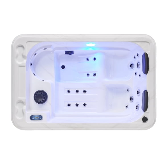 Riley 3-Person 26 Jet Hot Tub with Two Lounge Seats, Bluetooth Sound System, Underwater Lighting and Ozone