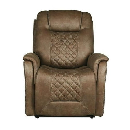 Riley 547 BROWN Single Motor Lay-Flat Lift Recliner with Power Headrest & 3 Zone Heating, Brown