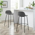 thumbnail image 1 of Riley Bar Stool Set, Gray & Matte Black - 2 Piece, 1 of 1
