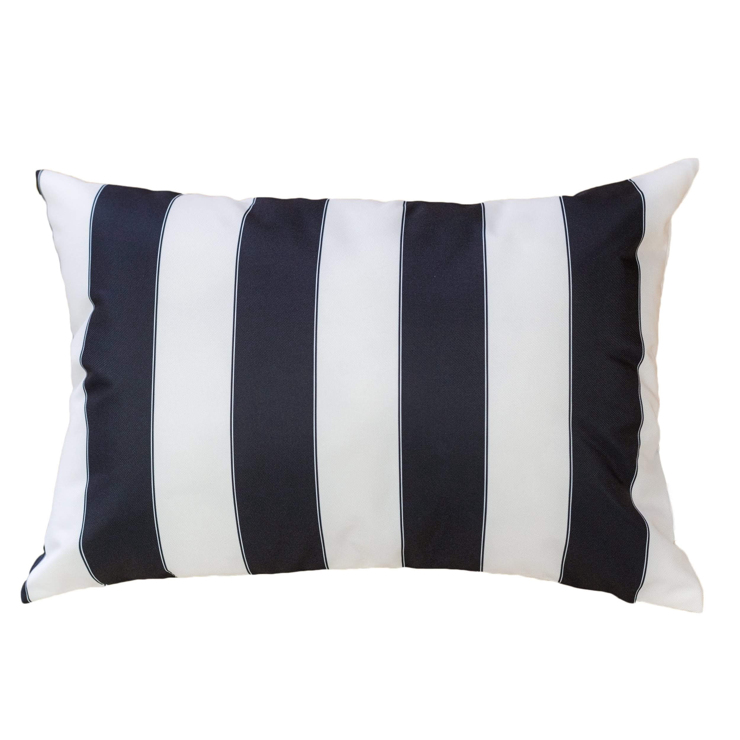 Riley Black Rectangular Outdoor Throw Pillow