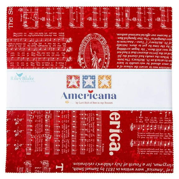 10" Layer Cake Squares - Americana by Lori Holt for Riley Blake Designs 10-Inch Stacker Fabric Bundle Quilter's Cotton Precuts (10-16080-42) M531.58