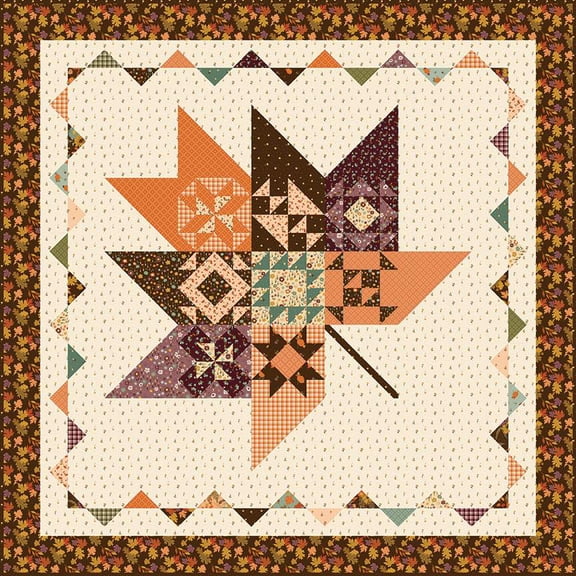 Riley Blake - Awe of Autumn - The Pressed Leaves Quilt Kit by Sandy Gervais