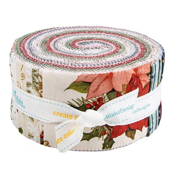 Jelly Roll - Christmas Greetings by Sandy Gervais for Riley Blake Designs Winter Holidays 2.5" Strips Rolie Polie Bundle Quilter's Cotton Fabric Precuts (RP-17660-40) M493.52