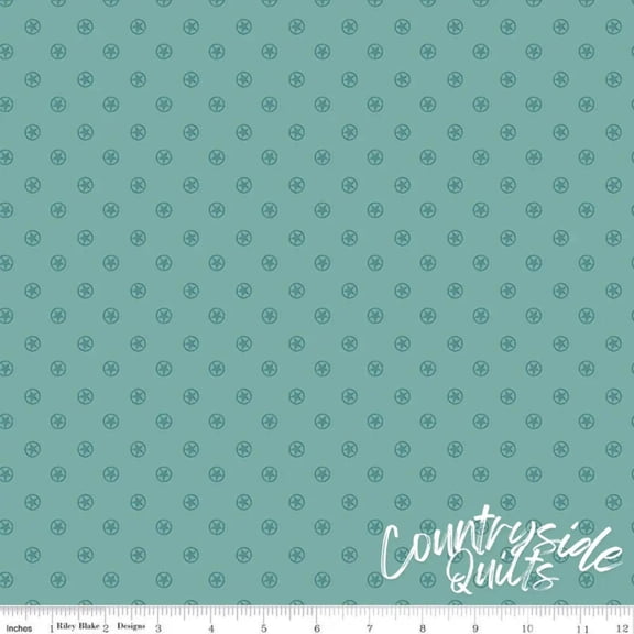 Riley Blake Designs Cowboys Circle Stars Teal