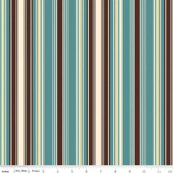 Riley Blake Designs Cowboys Stripes Teal