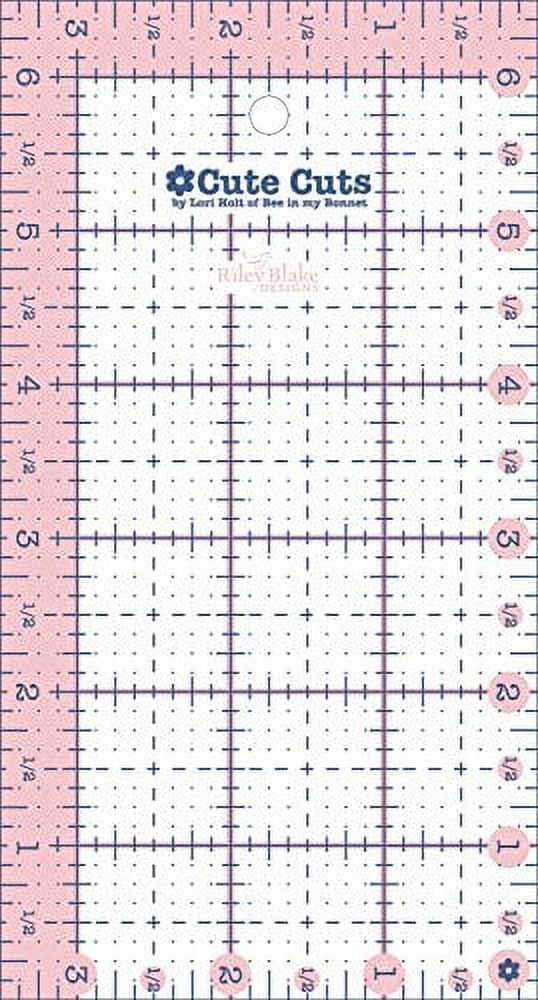 Riley Blake Designs - Cute Cut Ruler by Lori Holt - Rectangle 3.5" X 6.5"