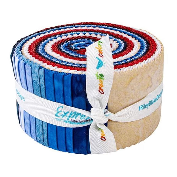 Riley Blake - Expressions Batiks Hand-Dyes Freedom Flair 2.5" Rolie Polie