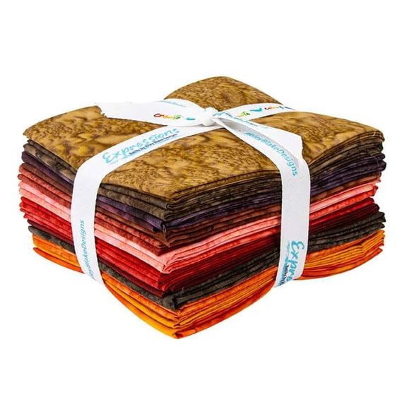 Riley Blake - Expressions Batiks Hand-Dyes Warm Glow Fat Quarter Bundle 16 pcs