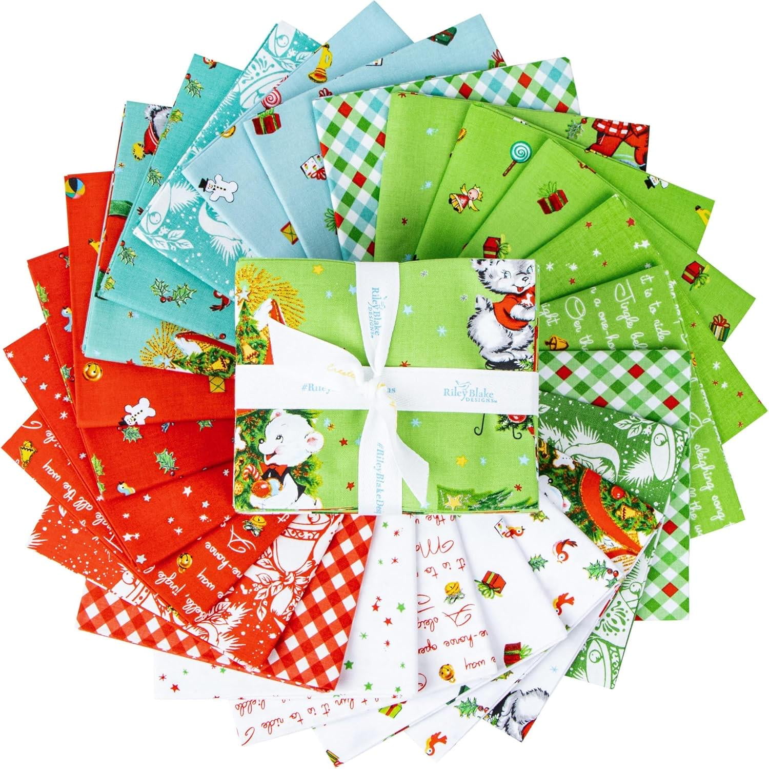 Fat Quarter Bundle - Christmas Joys Fabric buy by Lindsay Wilkes for Riley Blake Designs