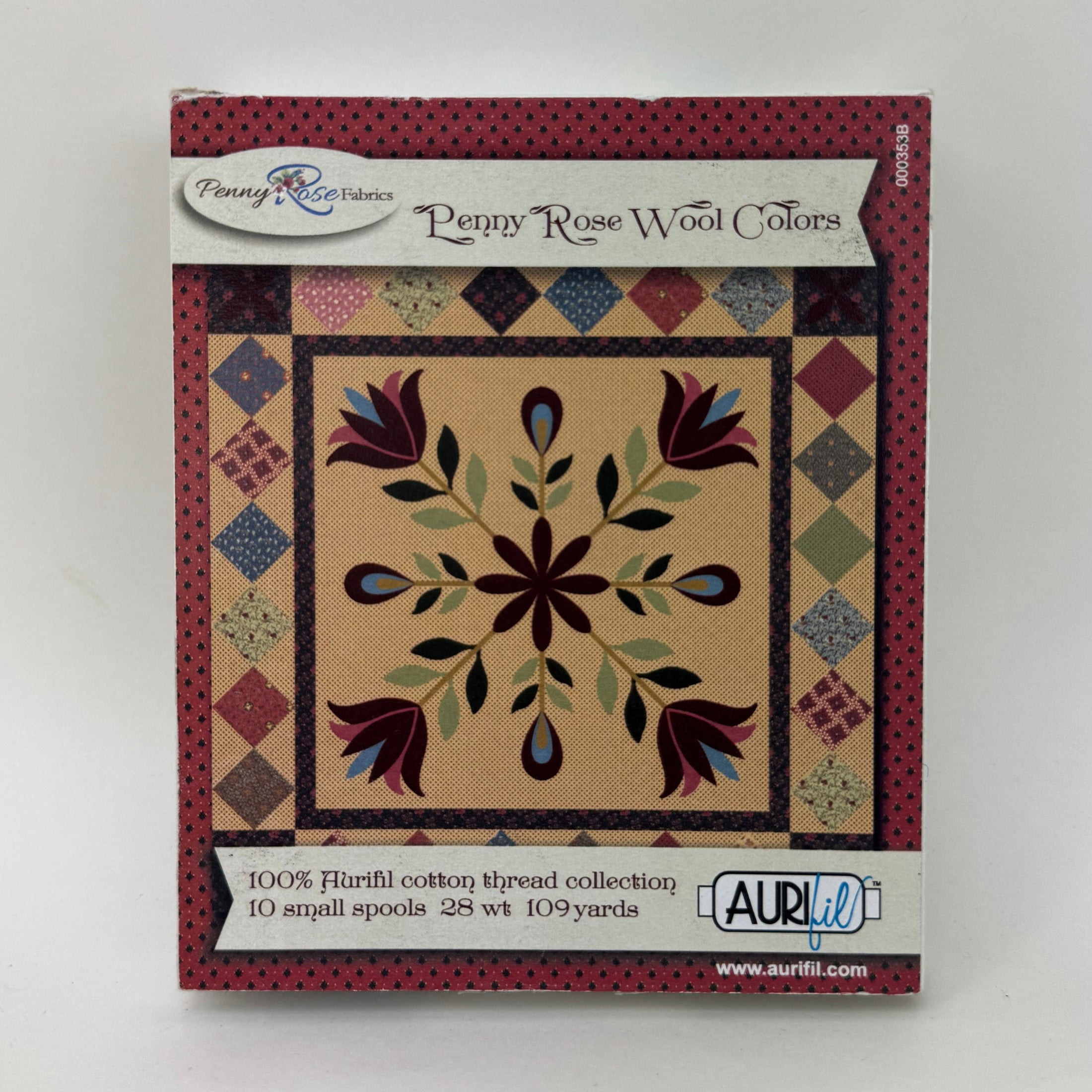 Riley Blake Penny Rose Wool Colors Aurifil Thread Box