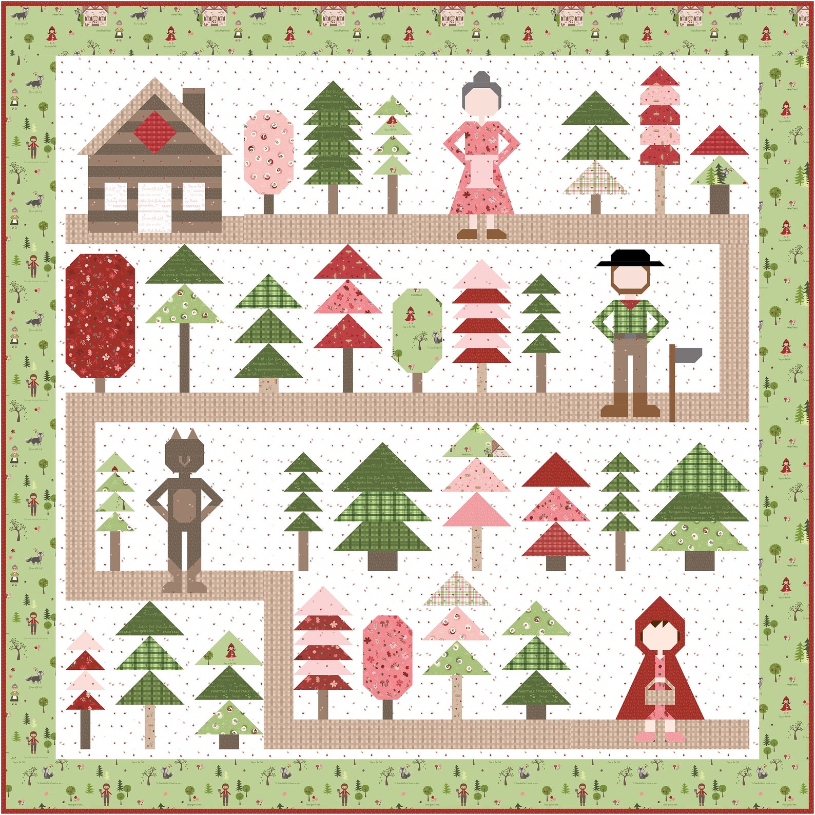 Riley Blake To Grandmother's House Quilt Kit Featuring Jennifer Long To Grandma's House Fabric Collection