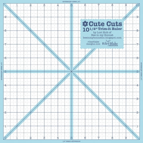 Riley Blake Designs Trim It Ruler Square 10-1/2in x 10-1/2in