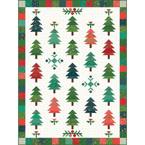 Riley Blake Under The Pines Quilt Kit Featuring Heather Peterson In From The Cold Fabric Collection