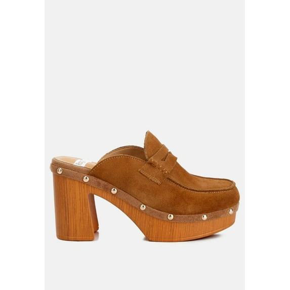 Riley Genuine Suede Platform Clogs