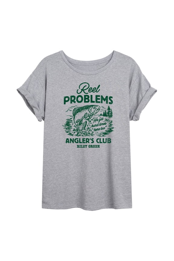 - Reel Problems - Juniors Oversized Graphic T-Shirt