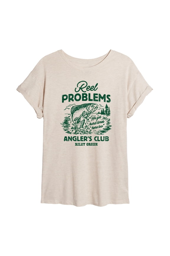 - Reel Problems - Juniors Oversized Graphic T-Shirt