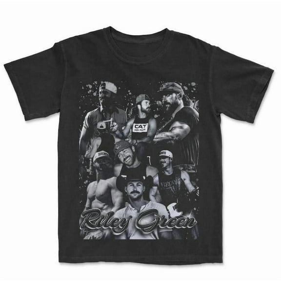 Riley Inspired Vintage T-Shirt, Green Concert Festival Unisex Tee, Streetwear Menswear Top for Fans