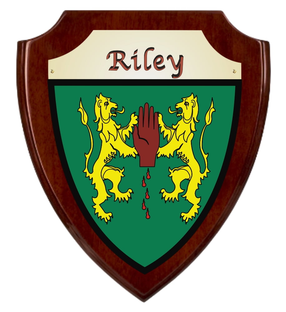 Riley Irish Coat of Arms Shield Plaque - Rosewood Finish