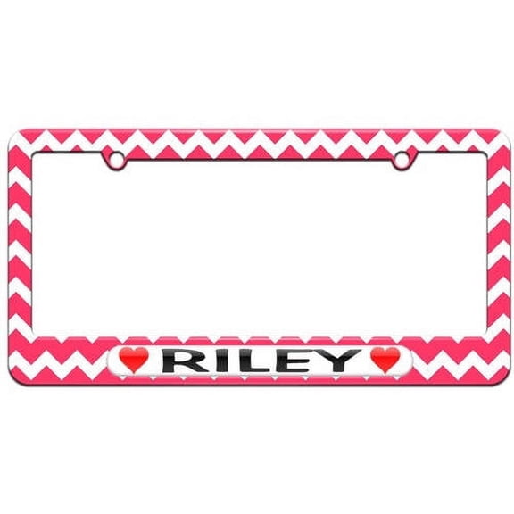 Riley Love with Hearts License Plate Tag Frame, Multiple Colors