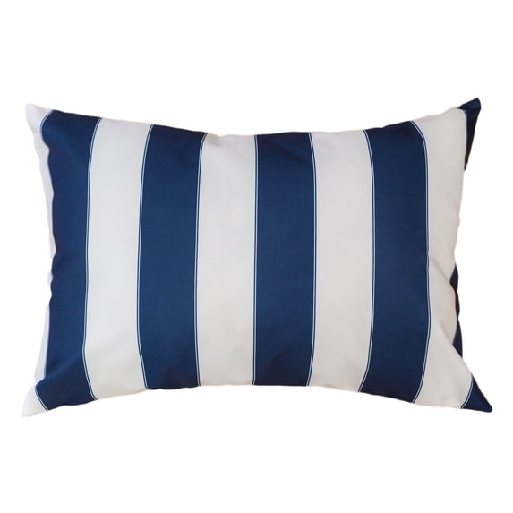 Riley Navy Rectangular Outdoor Throw Pillow