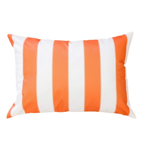 Riley Orange Rectangular Outdoor Throw Pillow
